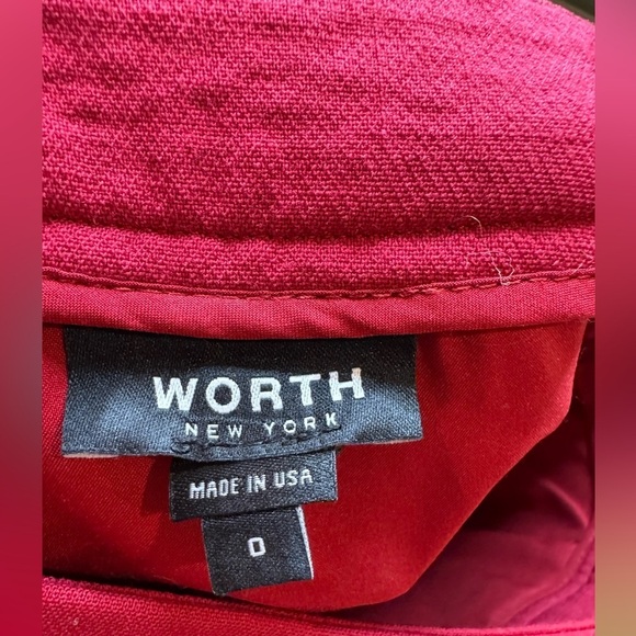Worth Elegant Red Button-Front Skirt size 0 career wear professional B31 - Picture 3 of 6